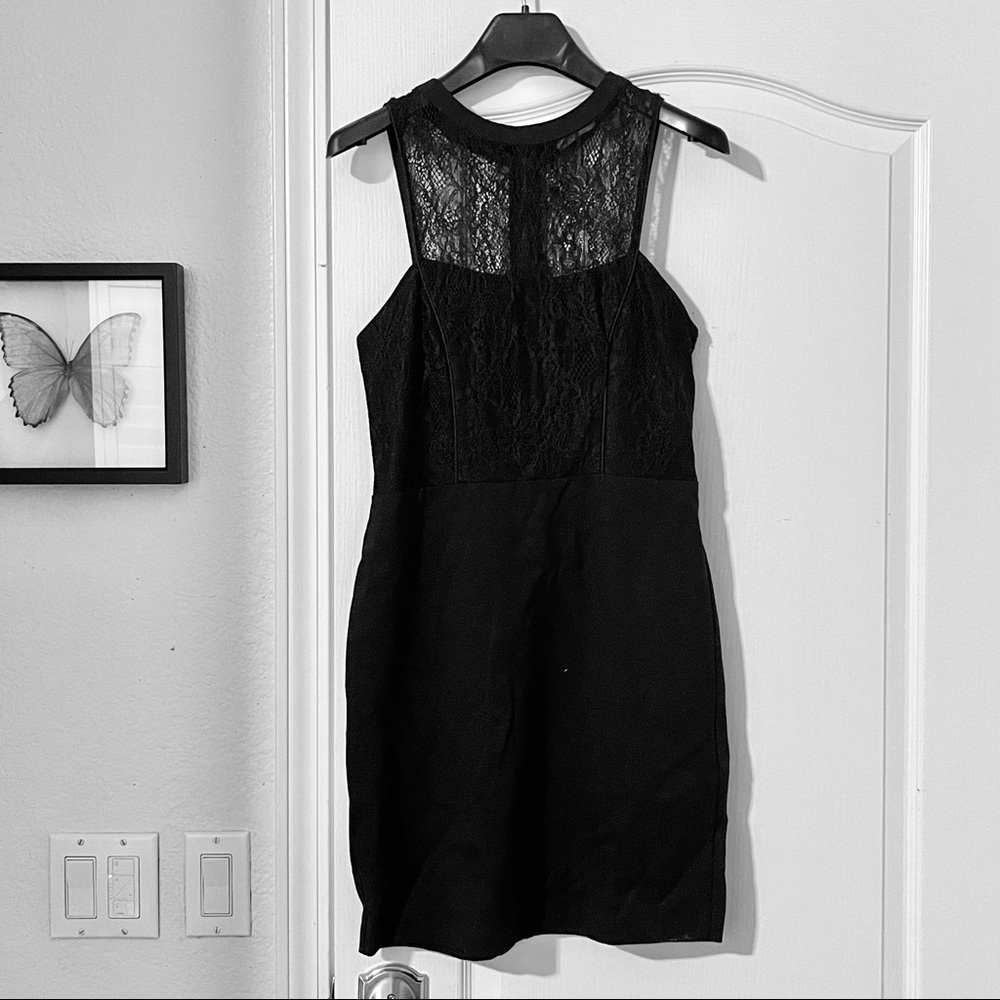 NWT Sanctuary Sleeveless, Lace Top, Zip-up, Black Bodycon Dress 🖤 Size M